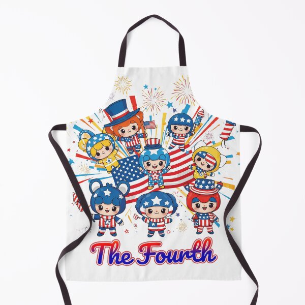 Item preview, Cute Patriotic Kids The Fourth of July Chibi Celebration Design - Happy Independence Day US Flag Fireworks designed and sold by Noo-Deign.