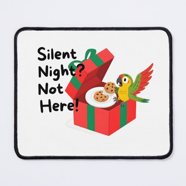 Item preview, Silent Night? Not Here!: Mischievous Parrot in Santa Beard Stealing Christmas Cookie - Funny Holiday T-Shirt Design designed and sold by ArtPetrenko90.