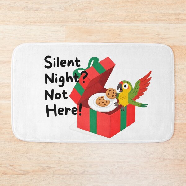 Item preview, Silent Night? Not Here!: Mischievous Parrot in Santa Beard Stealing Christmas Cookie - Funny Holiday T-Shirt Design designed and sold by ArtPetrenko90.