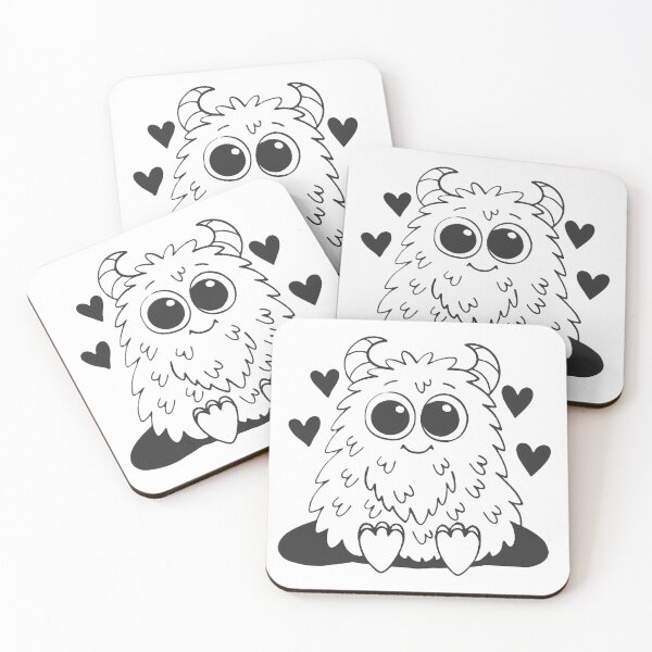 Item preview, “Adorable Fuzzy Monster with Heart Eyes” designed and sold by ART ATTACK ZONE.