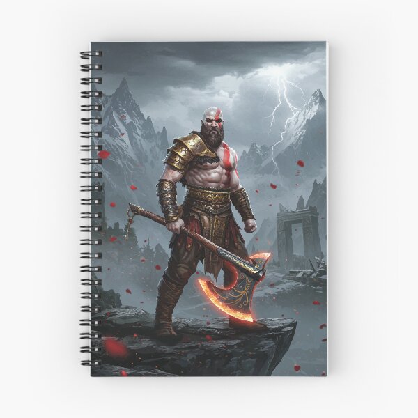 Item preview, Epic Spartan Warrior with Glowing Axe – Norse Mythology Fantasy Battle Art designed and sold by -DEEWOLF-.