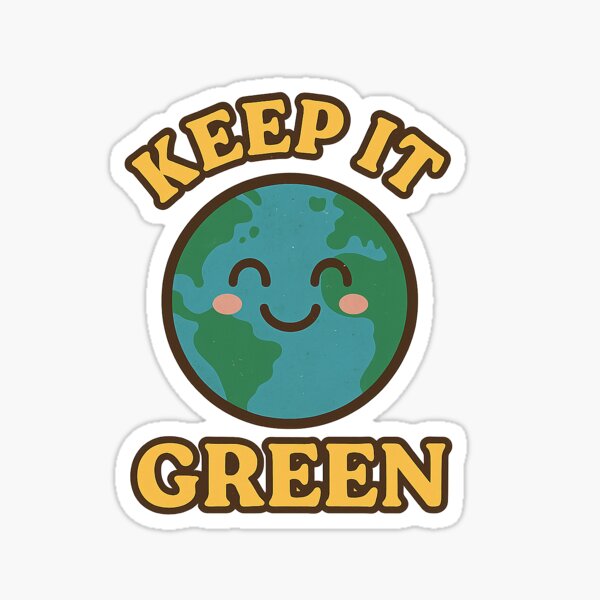 Item preview, Keep It Green – Cute Retro Earth Environmental Design designed and sold by ZapStickz.