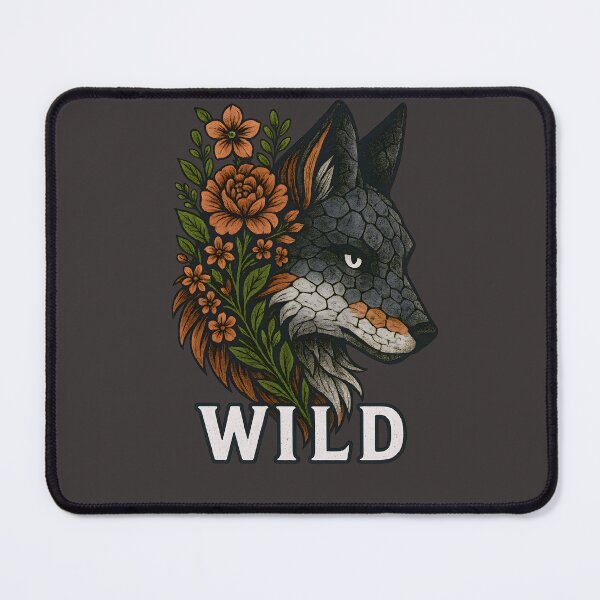 Item preview, Wild Wolf Floral Nature Art Vintage Animal Aesthetic Design designed and sold by Shoot-The-Moon.