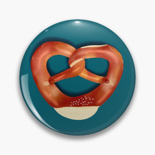 Item preview, Golden-Brown Bavarian Heart-Shaped Pretzels in Photorealistic Painting | German Kitchen Art designed and sold by SaliMontoDesign.