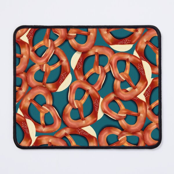 Item preview, Golden-Brown Bavarian Heart-Shaped Pretzels in Photorealistic Painting | German Kitchen Art designed and sold by SaliMontoDesign.
