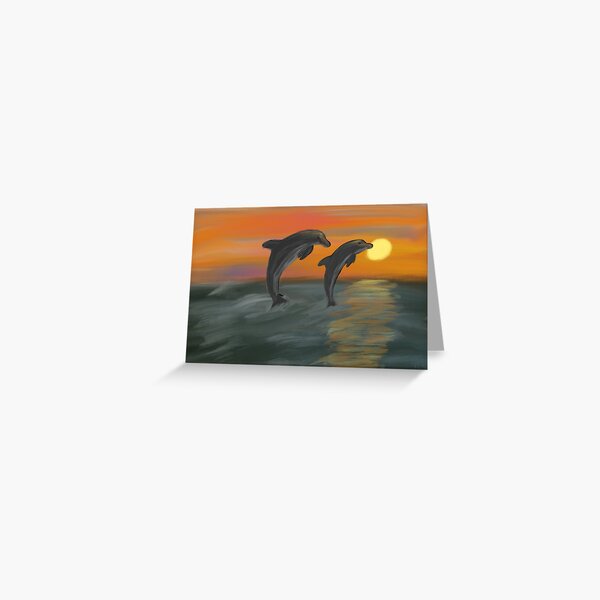 Item preview, Dolphins at Sunset designed and sold by SkreeeCreations.