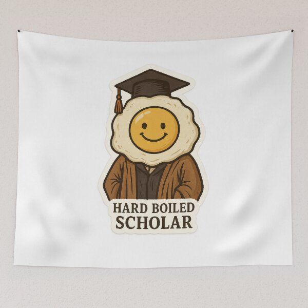Item preview, Hard Boiled Scholar Graduation Art designed and sold by Trendy Sticker & Merch Collection - Express Yourself.