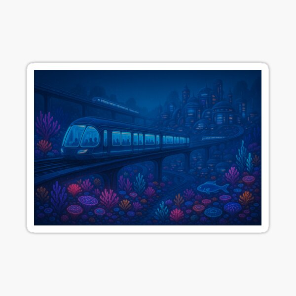 Item preview, Neon Transit: Undersea Express designed and sold by MoandKoDesign.