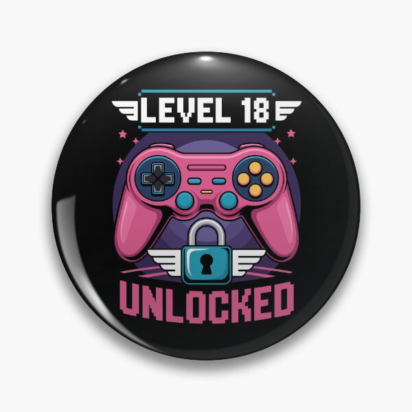 Item preview, Level 18 Unlocked - Gamer 18th Birthday Shirt designed and sold by Serbin.