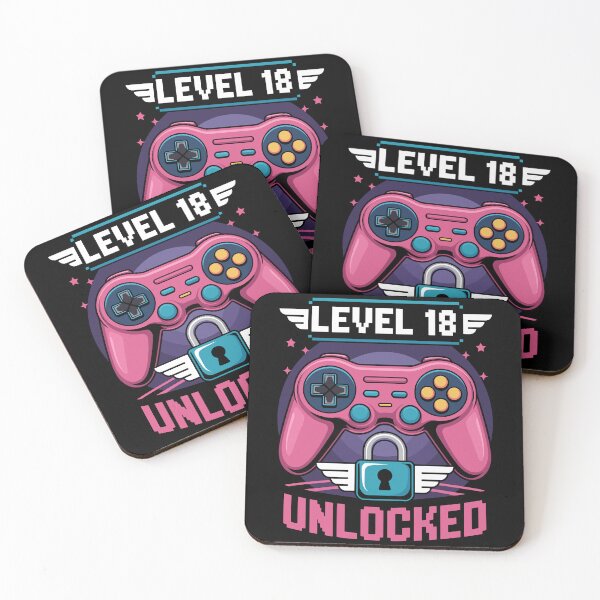 Item preview, Level 18 Unlocked - Gamer 18th Birthday Shirt designed and sold by Serbin.