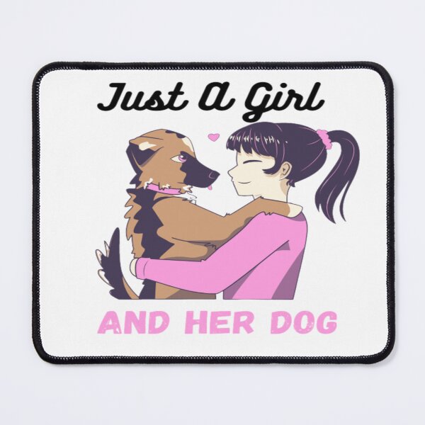 Item preview, Just a Girl and Her Dog - Heartwarming Anime Illustration designed and sold by MadetoCreate21.