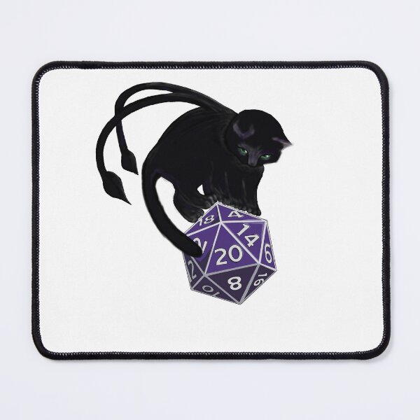 Item preview, Mystic Cat with Dice - Fantasy Gaming Art designed and sold by Margauxmakesart.