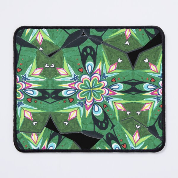 Item preview, Green kaleidoscope mandala with hearts  designed and sold by Celialice.