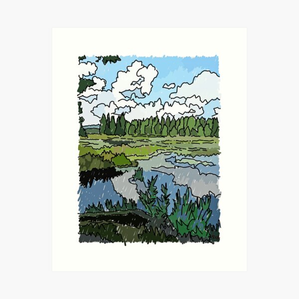 Item preview, Pond Sky and Marsh at Paul Smiths' No 1 designed and sold by SCAartwork.
