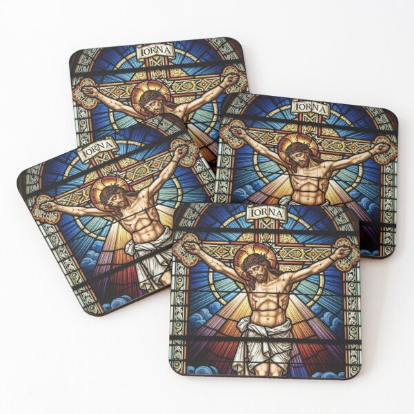 Item preview, STAINED GLASS JESUS ON THE CROSS designed and sold by Obinne.