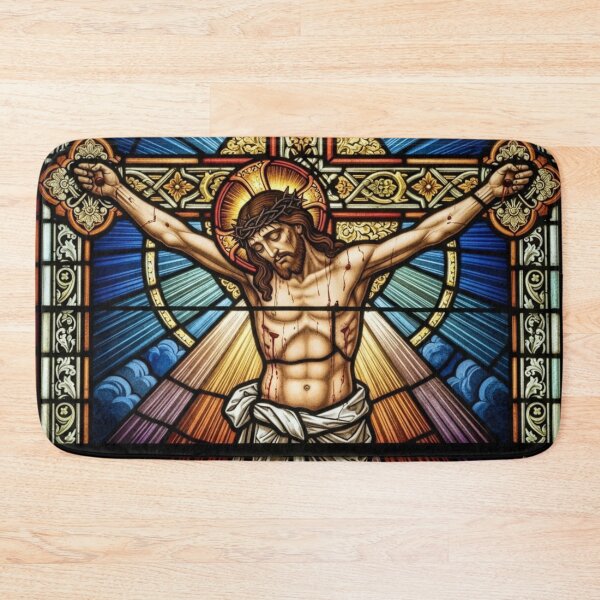 Item preview, STAINED GLASS JESUS ON THE CROSS designed and sold by Obinne.