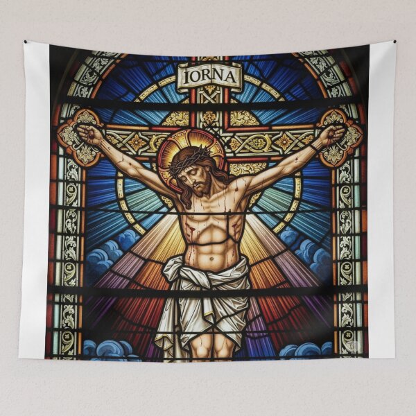 Item preview, STAINED GLASS JESUS ON THE CROSS designed and sold by Obinne.