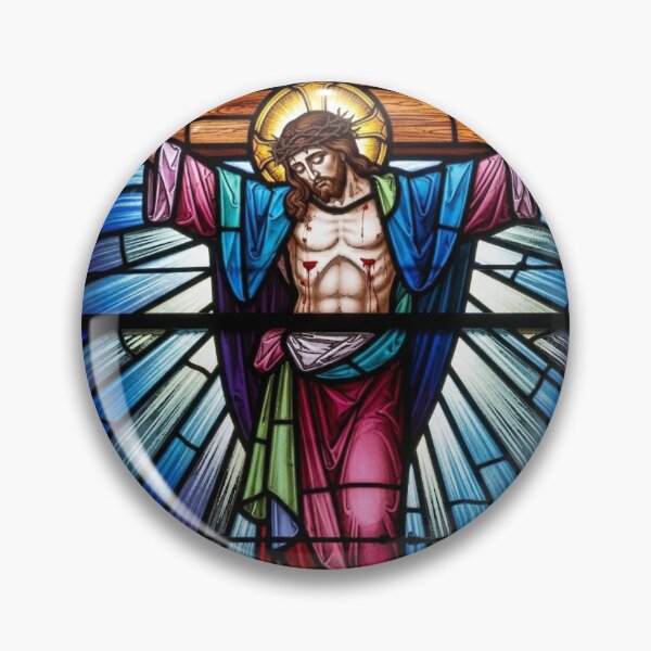 Item preview,  STAINED GLASS JESUS ON THE CROSS  CUTE designed and sold by Obinne.
