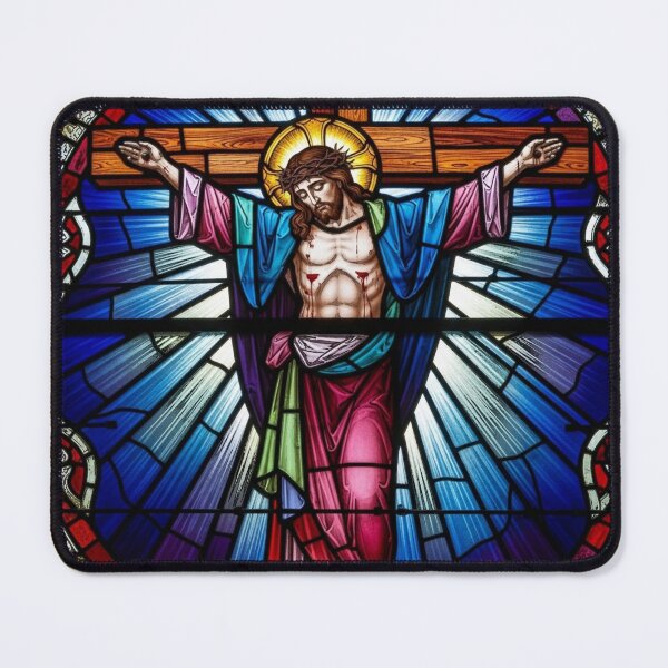 Item preview,  STAINED GLASS JESUS ON THE CROSS  CUTE designed and sold by Obinne.