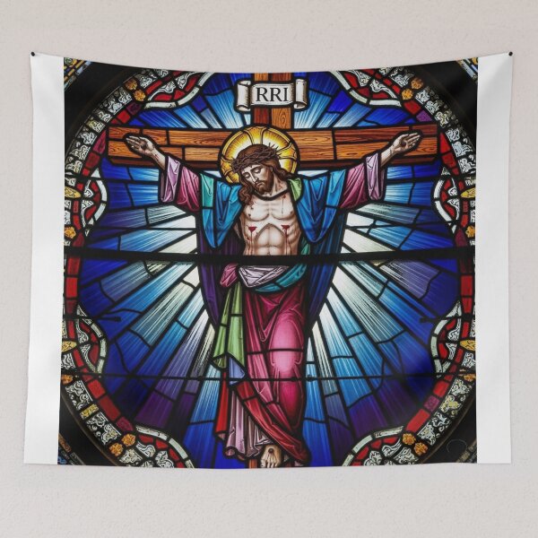 Item preview,  STAINED GLASS JESUS ON THE CROSS  CUTE designed and sold by Obinne.