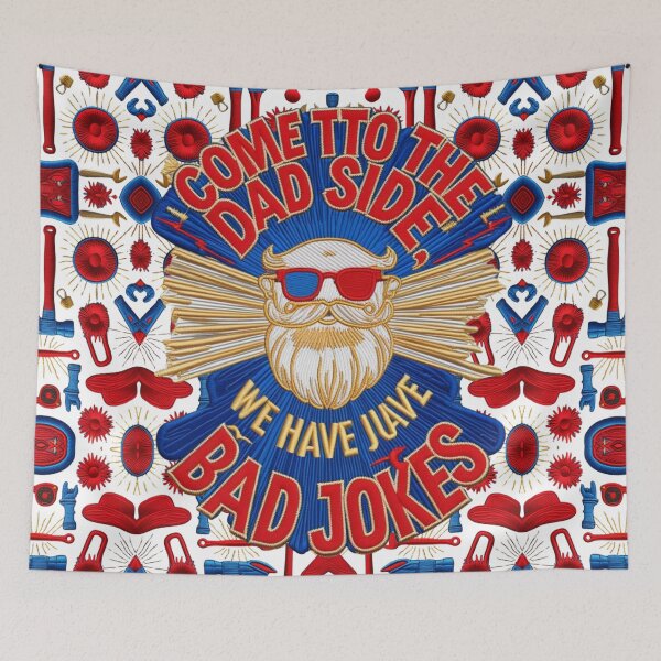 Item preview, Come to the Dad Side  Funny Embroidered Patch with Bad Jokes designed and sold by ArtDesignTp.