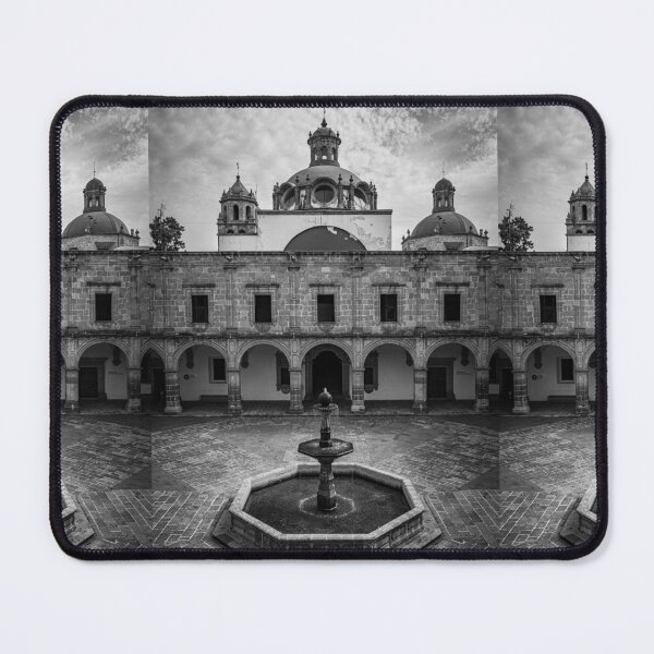 Item preview, Colonial Courtyard Serenity – Historic Mexican Monastery in Black & White. designed and sold by NosionDesigns.