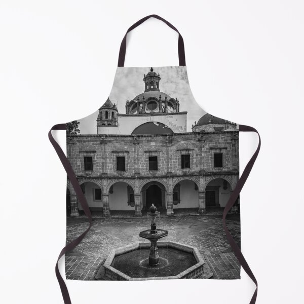 Item preview, Colonial Courtyard Serenity – Historic Mexican Monastery in Black & White. designed and sold by NosionDesigns.