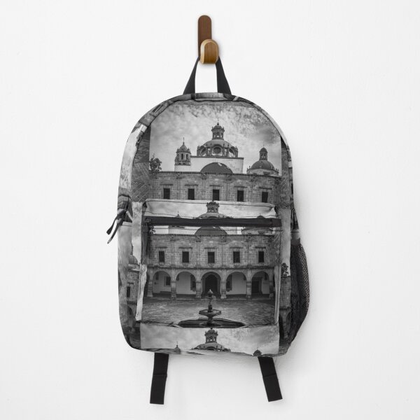 Item preview, Colonial Courtyard Serenity – Historic Mexican Monastery in Black & White. designed and sold by NosionDesigns.