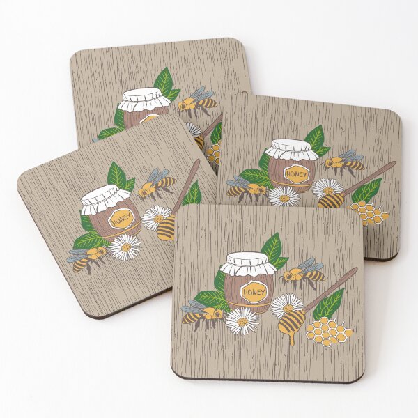 Item preview, Rustic Honeybee Pattern with Jars and Farmhouse Charm | Cottagecore Decor designed and sold by SaliMontoDesign.