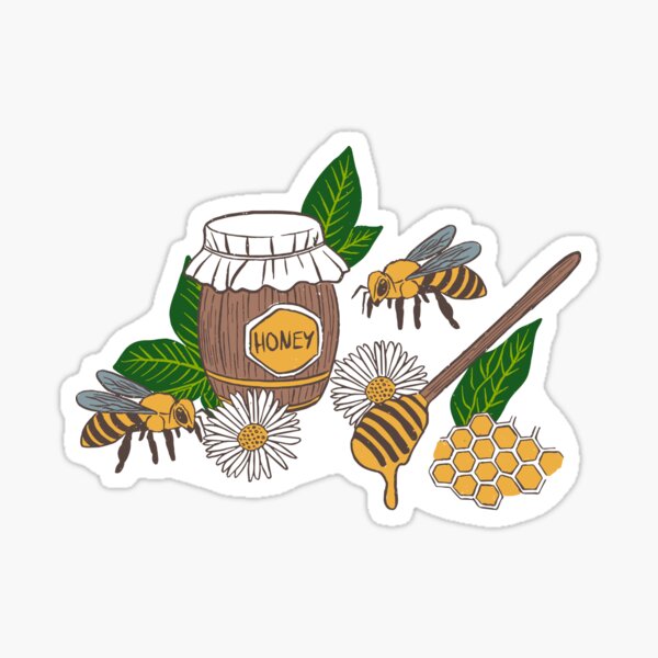 Item preview, Rustic Honeybee Pattern with Jars and Farmhouse Charm | Cottagecore Decor designed and sold by SaliMontoDesign.