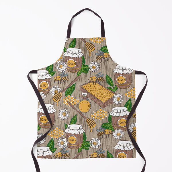 Item preview, Rustic Honeybee Pattern with Jars and Farmhouse Charm | Cottagecore Decor designed and sold by SaliMontoDesign.