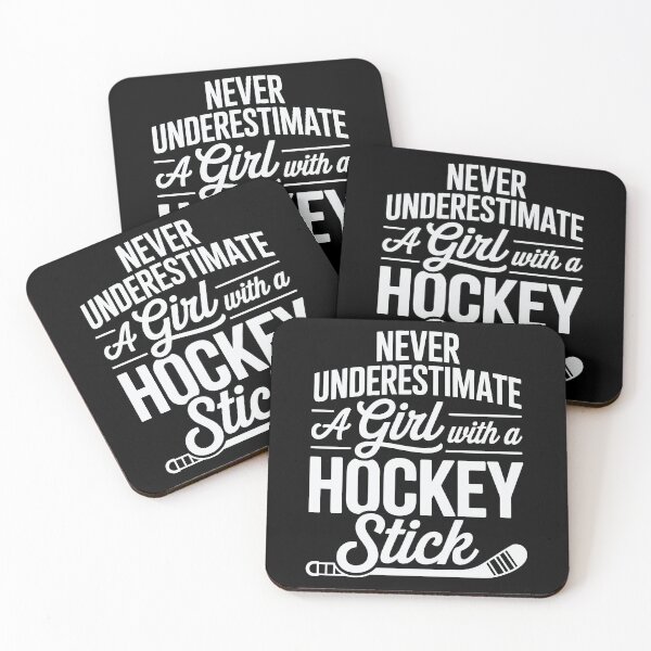 Item preview, Never Underestimate a Girl with a Hockey Stick designed and sold by tmerchtrends.