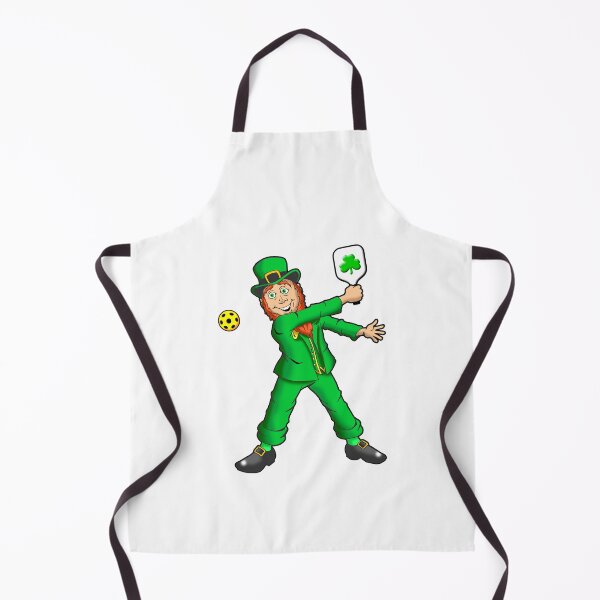 Item preview, Pickleball Leprechaun. St. Patrick's Day. Cartoon Illustration. designed and sold by Uncle Steve The Cartoonguy's Pickleball Madness..
