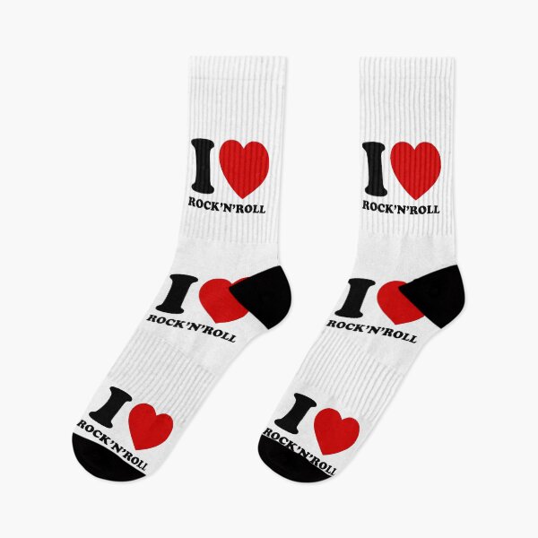 Item preview, I Love Rock'n'Roll – Black Lettering and Red Heart Design for Music Lovers designed and sold by didijuca.