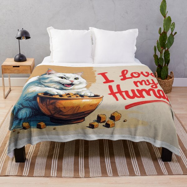 Item preview, White chubby cat eats his meal designed and sold by Olberic.