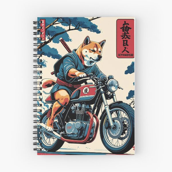 Item preview, Japanese art style tee - a dog riding a café racer style motorcycle - Scythianshead design  designed and sold by Scythianshead .