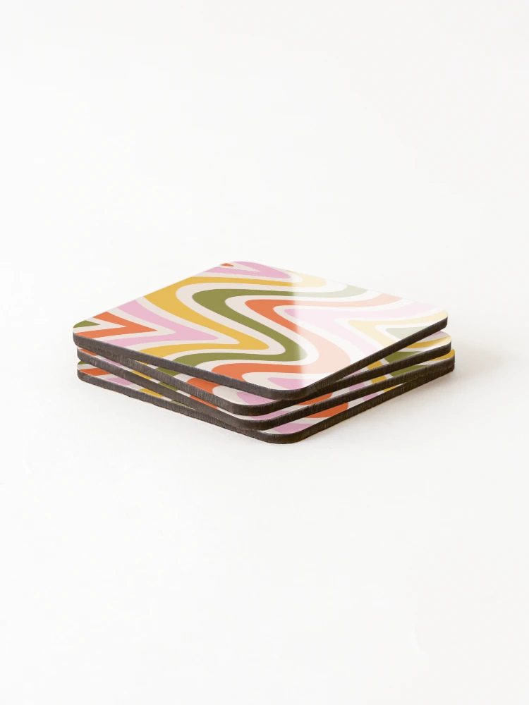 Thumbnail 4 of 5, Coasters (Set of 4), Groovy Abstract Pattern designed and sold by PeachyPetichor.