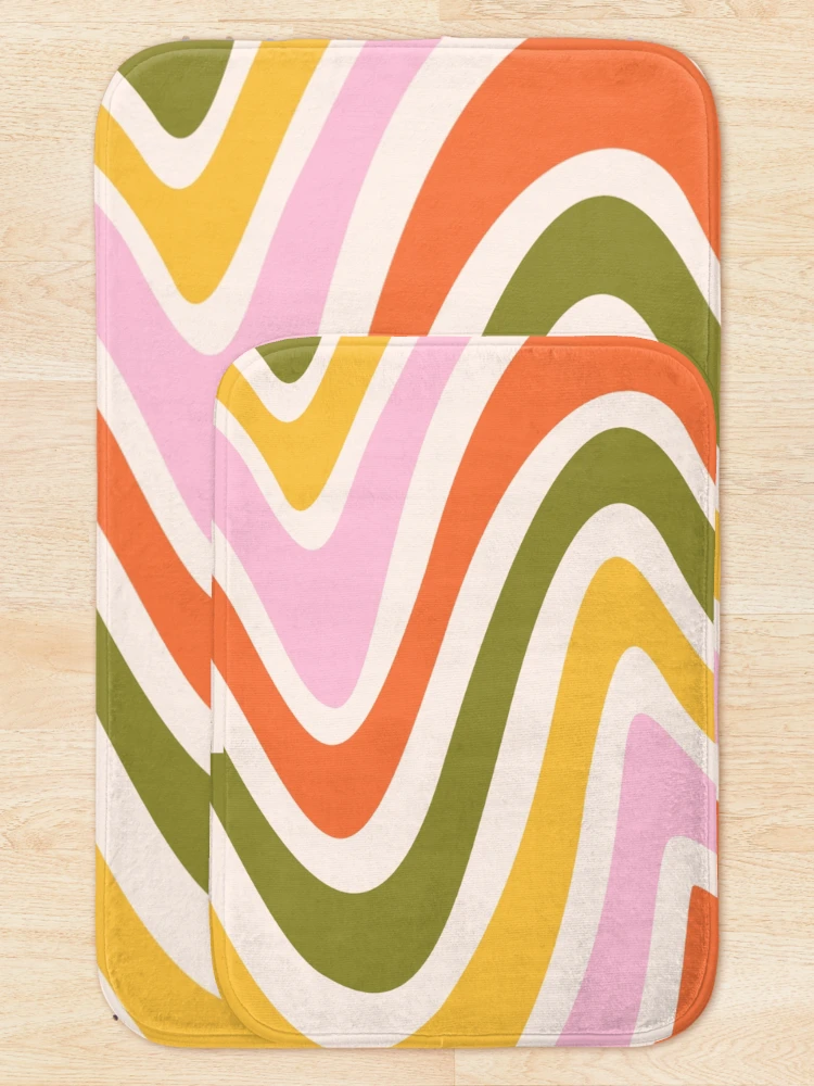 Thumbnail 5 of 6, Bath Mat, Groovy Abstract Pattern designed and sold by PeachyPetichor.