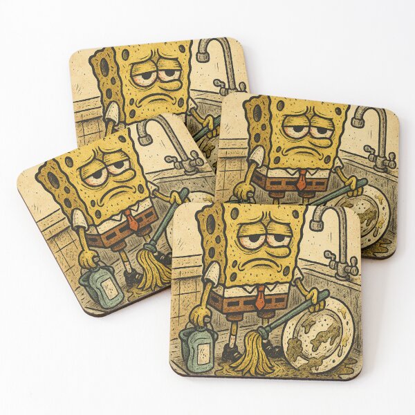 Item preview, Sponge Life Crisis: Mop, Soap, Repeat designed and sold by POD DYNASTY | Original Print On Demand T-Shirt Graphics.