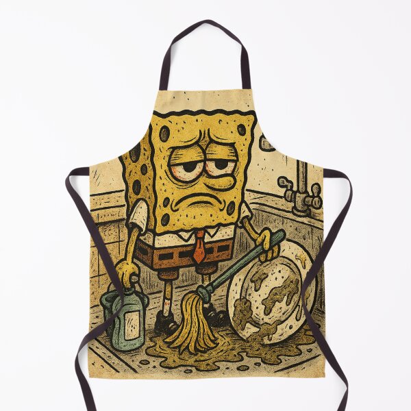 Item preview, Sponge Life Crisis: Mop, Soap, Repeat designed and sold by POD DYNASTY | Original Print On Demand T-Shirt Graphics.
