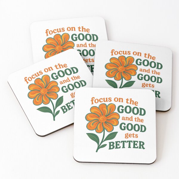 Item preview, Focus on the Good and the Good gets Better – Retro Wildflower, Positive Mindset, Mental Health Quote designed and sold by HEI DesignPartners.