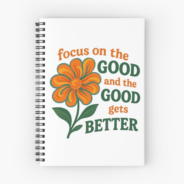 Item preview, Focus on the Good and the Good gets Better – Retro Wildflower, Positive Mindset, Mental Health Quote designed and sold by HEI DesignPartners.