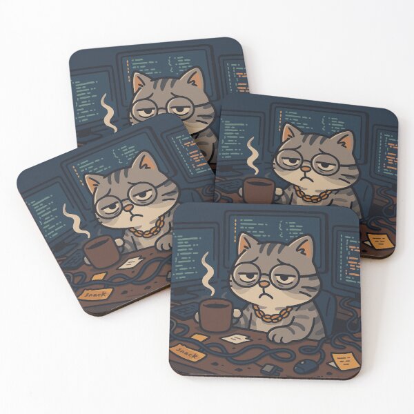 Item preview, Tired Coder Cat | Funny Programming Cat Meme Art designed and sold by PierrelyHO.