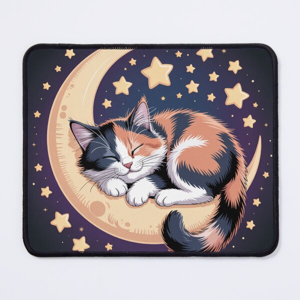 Item preview, Three-colored kitty on a crescent moon. designed and sold by Lilashakti ⭐️ ⭐️ ⭐️ ⭐️ ⭐️.