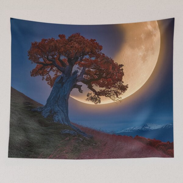 Item preview,   Breathtaking Twilight Landscape with Gnarled Tree and Moon designed and sold by AnimalAirtistry.