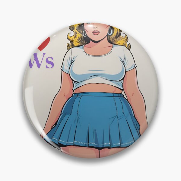 Item preview, I ❤️ BBWs – Body Positive Retro Pin-Up Art designed and sold by N-Joy-Art.