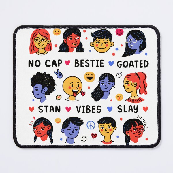 Item preview, No Cap Bestie Goated - Trendy Slang Art with Diverse Characters and Positive Vibes designed and sold by AnnDesignStudio.