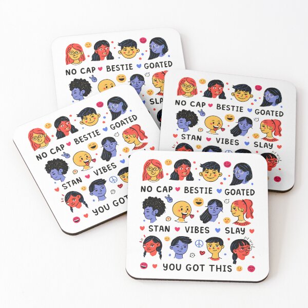 Item preview, No Cap Bestie Goated - Trendy Slang Art with Diverse Characters and Positive Vibes designed and sold by AnnDesignStudio.