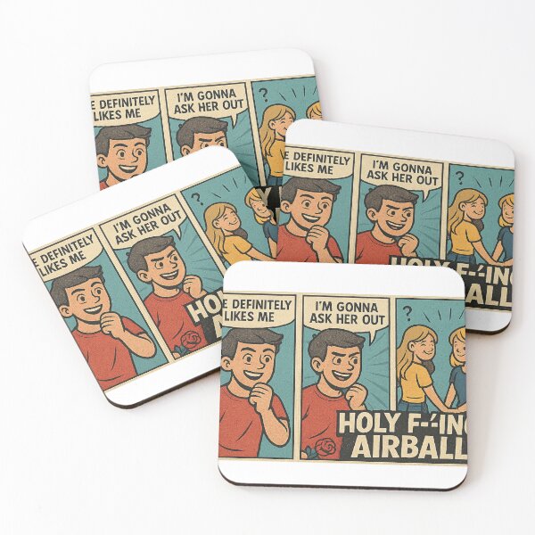 Item preview, Misread-the-Signals Dating Meme Sticker – “Holy F-ing Airball” designed and sold by ZartyDesigns.