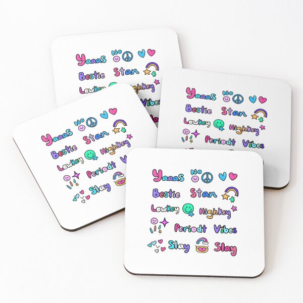 Item preview, Trendy Internet Slang Sticker Pack - Yaaas Bestie Stan Slay Lowkey Highkey Vibes designed and sold by AnnDesignStudio.